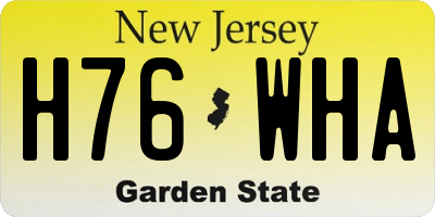 NJ license plate H76WHA