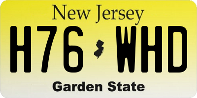 NJ license plate H76WHD
