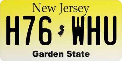 NJ license plate H76WHU