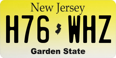 NJ license plate H76WHZ