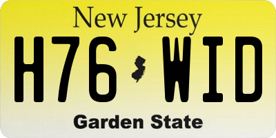 NJ license plate H76WID