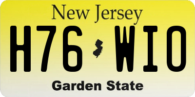 NJ license plate H76WIO