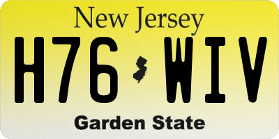 NJ license plate H76WIV