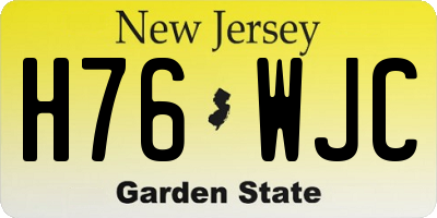 NJ license plate H76WJC