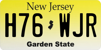 NJ license plate H76WJR