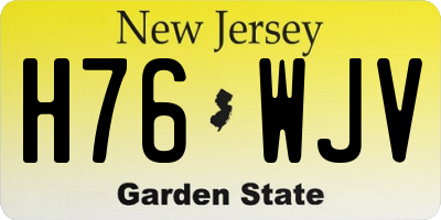 NJ license plate H76WJV