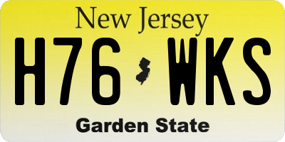 NJ license plate H76WKS