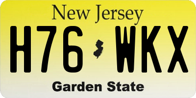 NJ license plate H76WKX