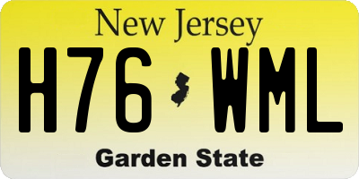 NJ license plate H76WML