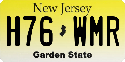 NJ license plate H76WMR