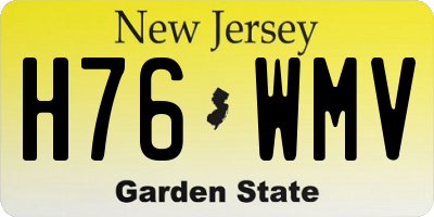 NJ license plate H76WMV