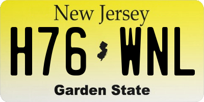 NJ license plate H76WNL