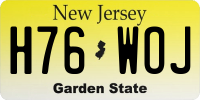 NJ license plate H76WOJ