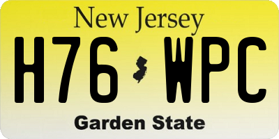 NJ license plate H76WPC