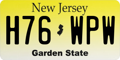 NJ license plate H76WPW