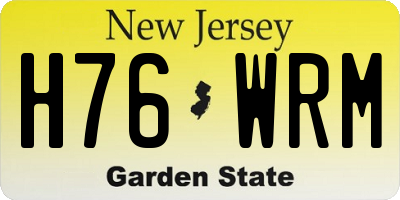 NJ license plate H76WRM