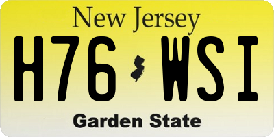 NJ license plate H76WSI