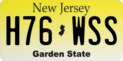 NJ license plate H76WSS