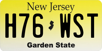 NJ license plate H76WST