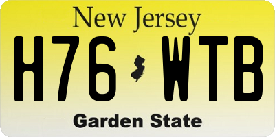 NJ license plate H76WTB