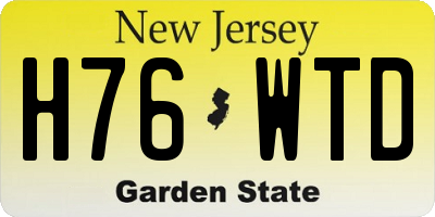 NJ license plate H76WTD