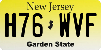 NJ license plate H76WVF