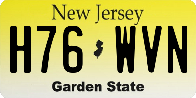 NJ license plate H76WVN
