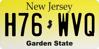 NJ license plate H76WVQ