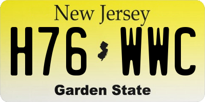 NJ license plate H76WWC