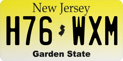 NJ license plate H76WXM