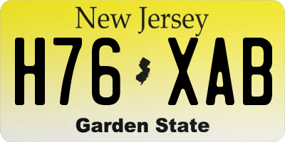 NJ license plate H76XAB
