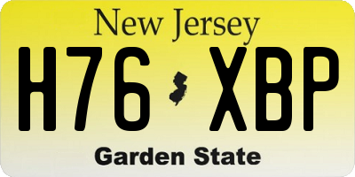 NJ license plate H76XBP
