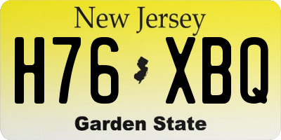 NJ license plate H76XBQ