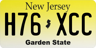 NJ license plate H76XCC