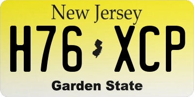 NJ license plate H76XCP