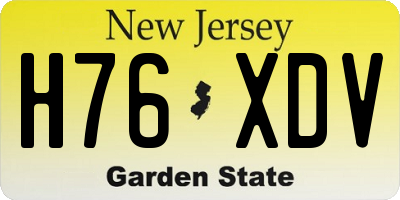 NJ license plate H76XDV