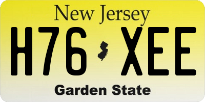 NJ license plate H76XEE