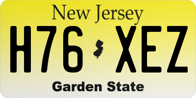 NJ license plate H76XEZ