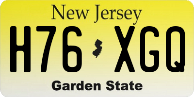 NJ license plate H76XGQ