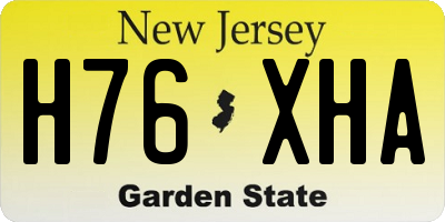 NJ license plate H76XHA