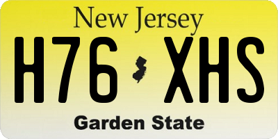 NJ license plate H76XHS