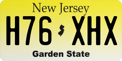 NJ license plate H76XHX