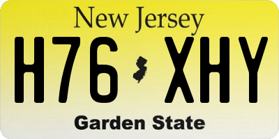 NJ license plate H76XHY