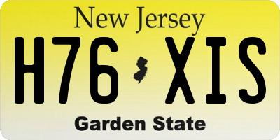 NJ license plate H76XIS