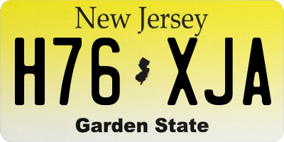 NJ license plate H76XJA