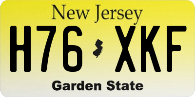NJ license plate H76XKF