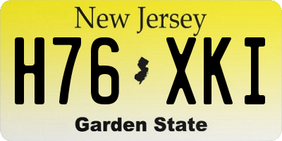 NJ license plate H76XKI