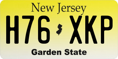 NJ license plate H76XKP