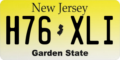 NJ license plate H76XLI