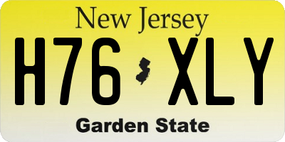 NJ license plate H76XLY